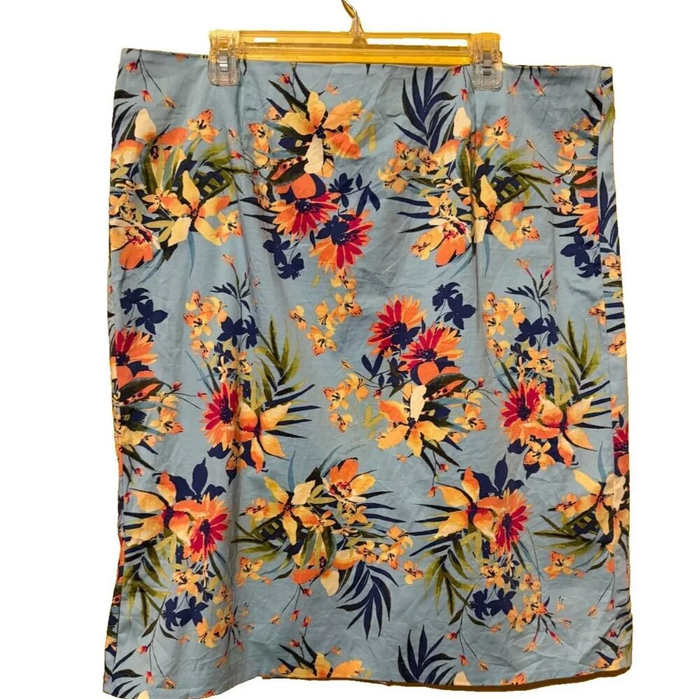 Talbots Floral Tropical Skirt Women’s Size 18W Vacation Resortwear